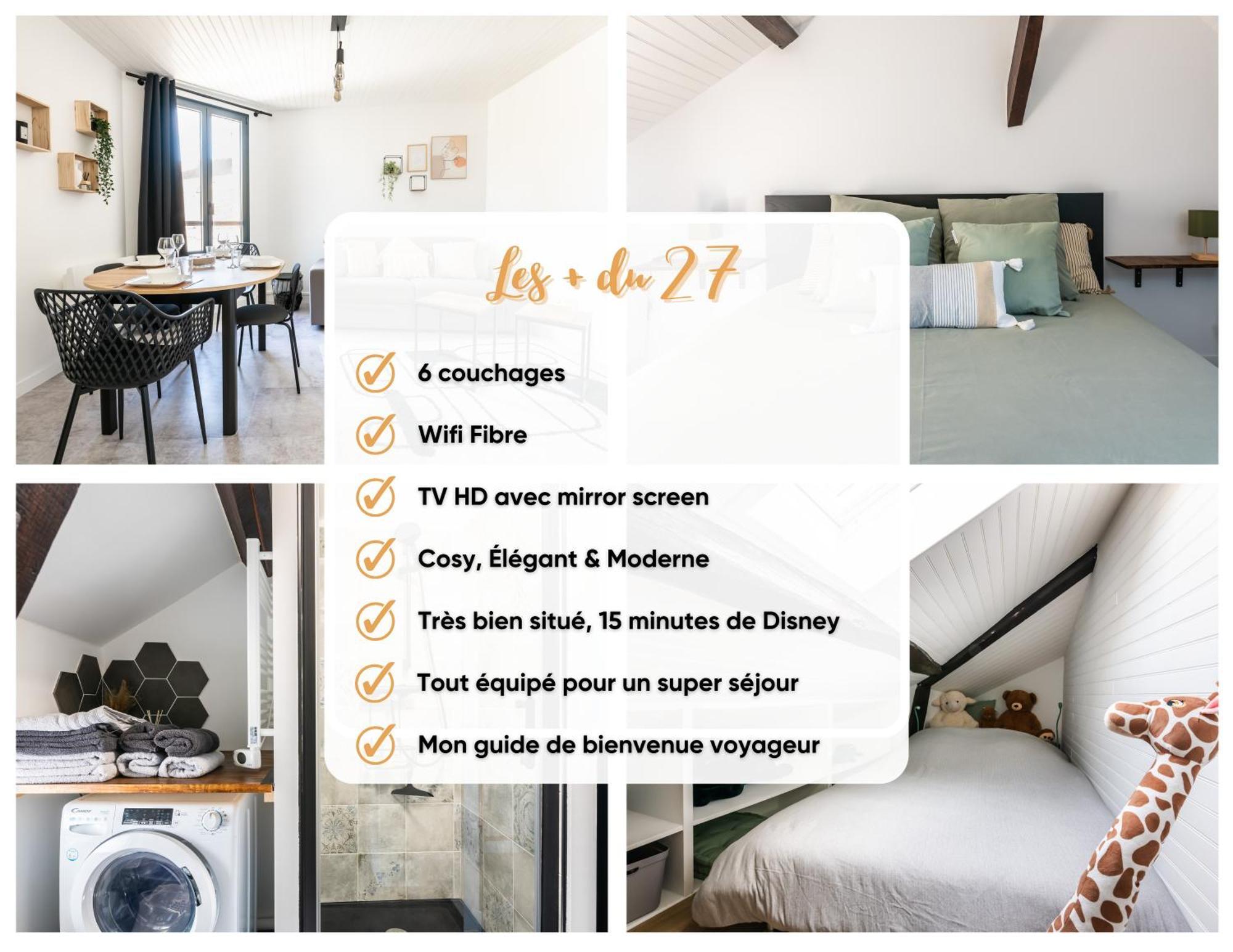 Le 27 - Appartement Cosy - Disney 15Min 克雷西拉沙佩勒 外观 照片
